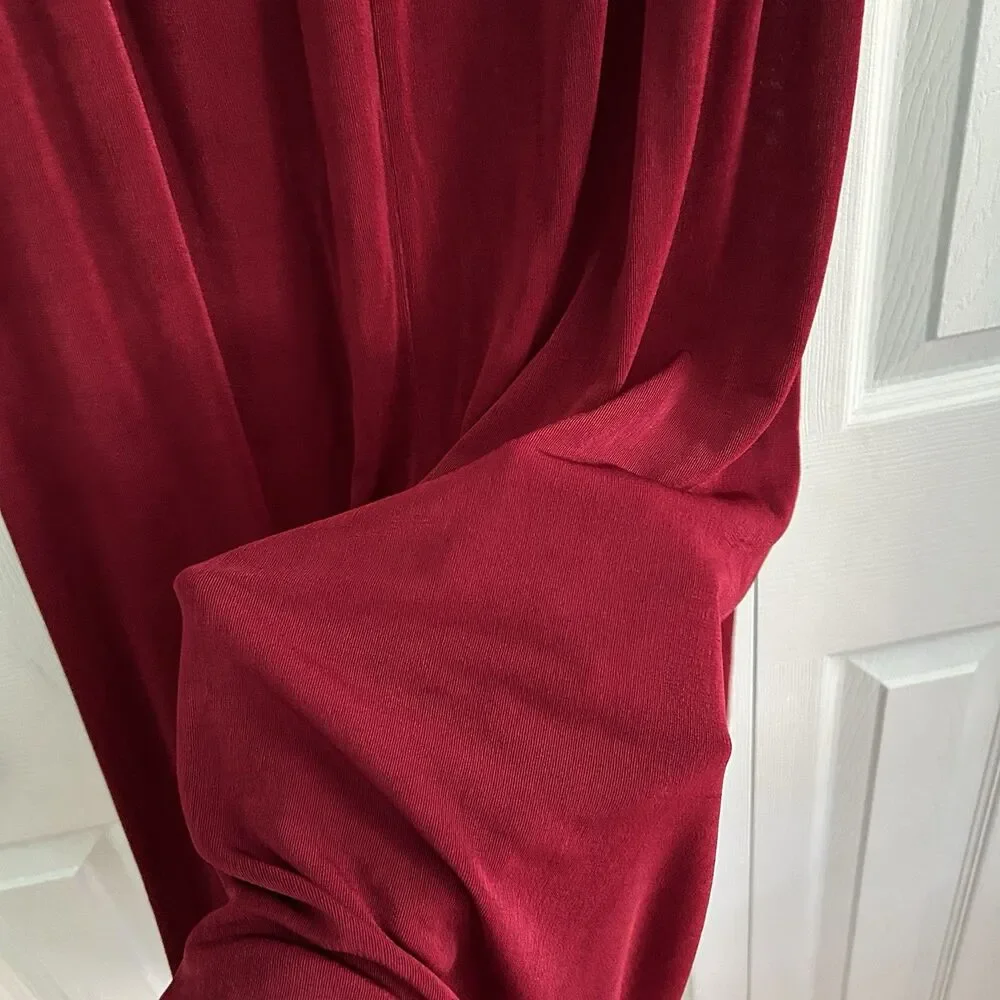 Vtg FLAX by Jeanne Engelhart Women Burgundy Maxi‎ Skirt Small Elastic Waist - Picture 7 of 8